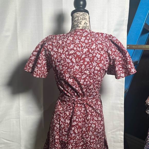 Madewell flutter sleeve wrap mini dress in batik vines print - Picture 3 of 8